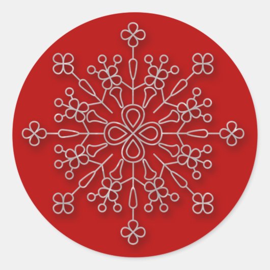 Flocon de neige rouge 3 - autocollant de vacances (Devant)