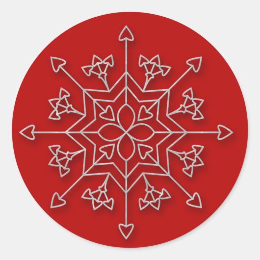 Flocon de neige rouge 4 - autocollant de vacances (Devant)