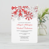 Flocon de neige Rouge Argent d'hiver Invitations d (Debout devant)