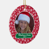 Flocon de neige rouge et vert ornement de Noël (Droite)