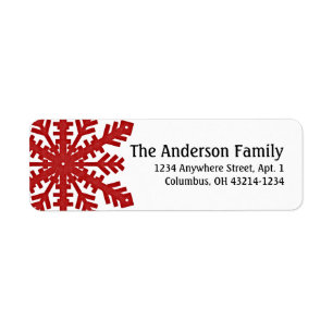 Flocon de neige rouge : : Étiquettes adresse de