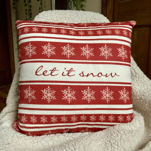 Flocon de neige roux profond laissez-le Coussin de