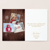 Flocon de neige rustique | 3 Photo Carte Foil de N (Intérieur)