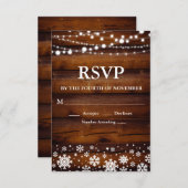 Flocon de neige rustique d'hiver RSVP (Devant / Derrière)