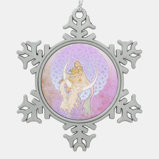 Flocon De Neige Samhain Salutations Déesse Lunaire Ornement (Devant)