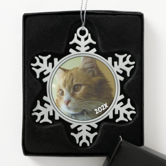 Flocon De Neige Snowflake classique Photo Datée Ornement d'arbre d (Boîte)