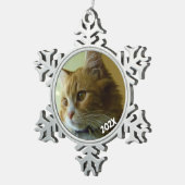 Flocon De Neige Snowflake classique Photo Datée Ornement d'arbre d (Vue impression)