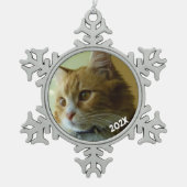 Flocon De Neige Snowflake classique Photo Datée Ornement d'arbre d (Devant)