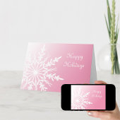 Flocon de neige sur carte de Noël Pink Business