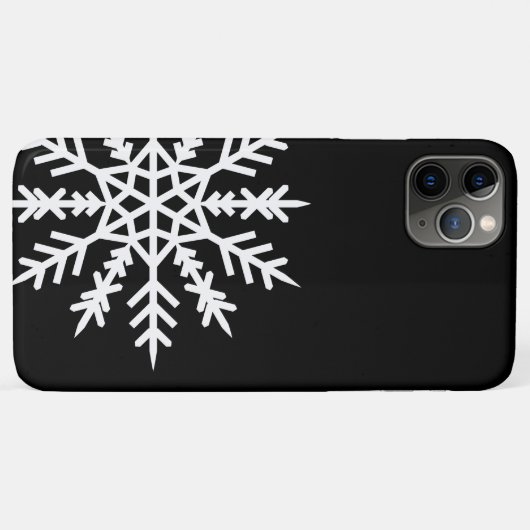 Flocon de neige sur coque iphone noir (Dos (Horizontal))