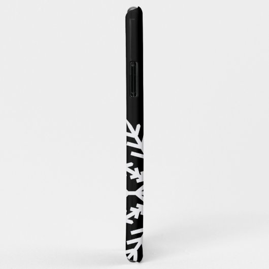 Flocon de neige sur coque iphone noir (Dos/Droite)