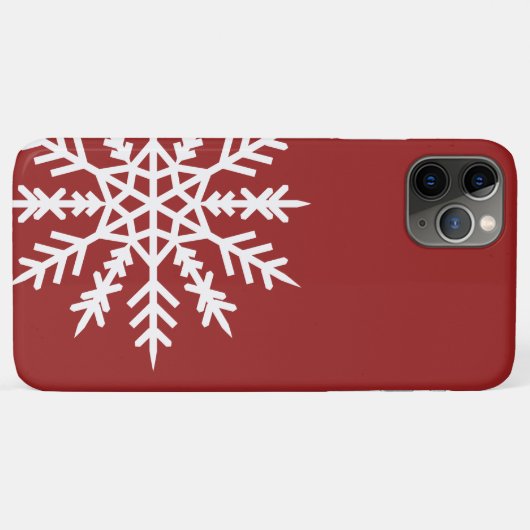 Flocon de neige sur coque iphone rouge (Dos (Horizontal))