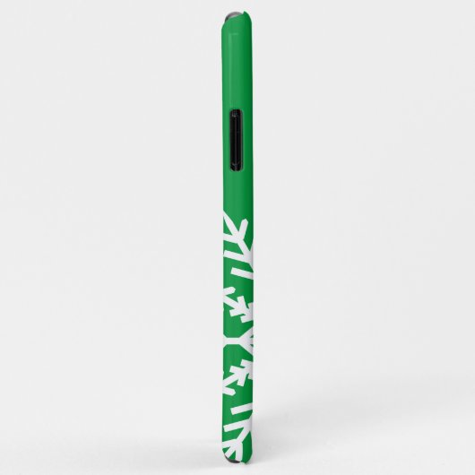 Flocon de neige sur coque iphone vert (Dos/Droite)