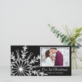 Flocon de neige sur Noir Premier Carte photo de No (Debout devant)