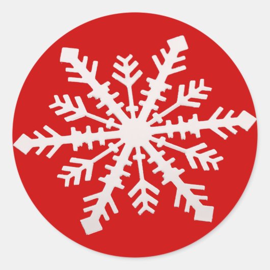 Flocon de neige sur Sticker rouge (Devant)