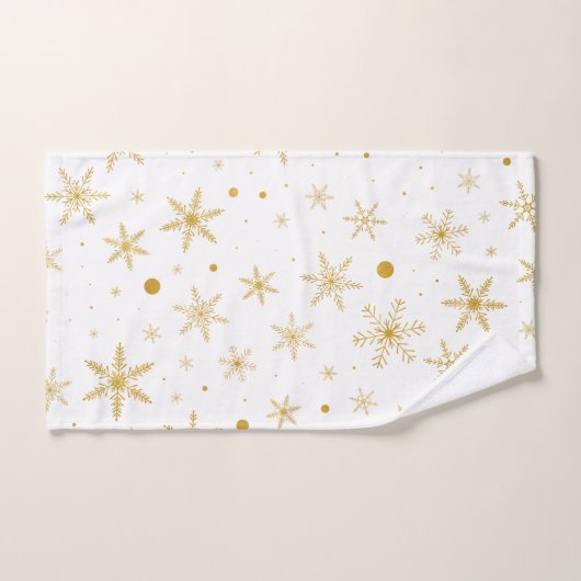 Flocon de neige Twinkle 3 - Or et blanc - (Serviette à main)