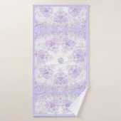 flocon de neige violet clair et coeur étincelant (Serviette de bain)