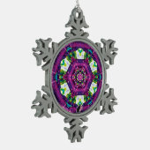 Flocon De Neige Violette Kaleidoscope Snowflake Ornement (Gauche)