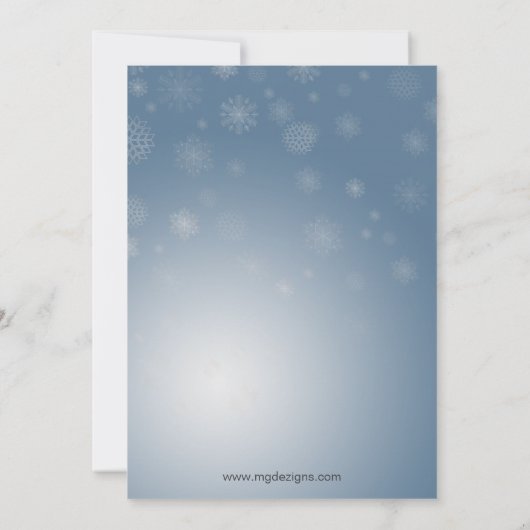 flocon d'hiver bleu Fête de fêtes Invitation (Dos)