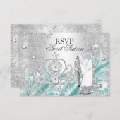 Flocon d'hiver Flocon de neige bleu doux 16 RSVP (Devant / Derrière)