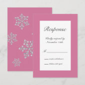 Flocon d'hiver RSVP en rose (Devant / Derrière)