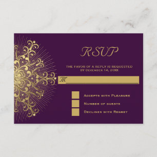 Flocon d'or sur le mariage d'hiver violet réponse