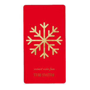 Flocon doré, Joyeux Étiquette de Noël