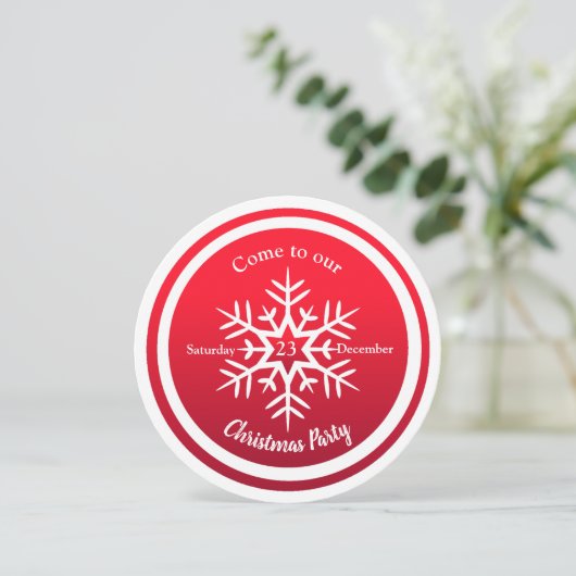 Flocon rond Scandi sur Invitation Rouge (Debout devant)