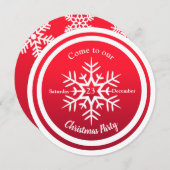 Flocon rond Scandi sur Invitation Rouge (Devant / Derrière)