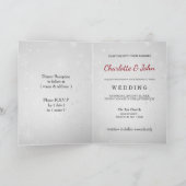 flocon rouge argent invitation de mariage d'hiver (Intérieur)