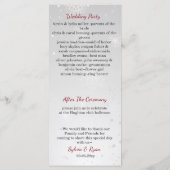 flocon rouge argent programmes de mariage d'hiver (Dos)