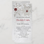 flocon rouge argent programmes de mariage d'hiver (Devant / Derrière)