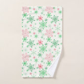 Flocon rouge et vert de Noël (Serviette à main)