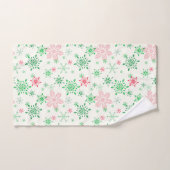 Flocon rouge et vert de Noël (Serviette à main)