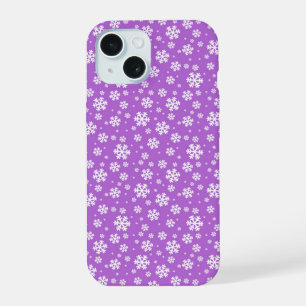 Flocons blancs sur motif violet d'hiver