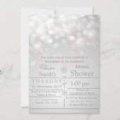 flocons d'argent Hiver Invitation de douche nuptia (Devant)