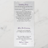 flocons d'argent violet programmes de mariage d'hi (Dos)