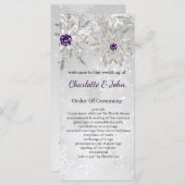flocons d'argent violet programmes de mariage d'hi (Devant / Derrière)