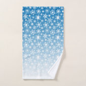 Flocons de neige à dégradé bleu (Serviette à main)