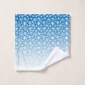 Flocons de neige à dégradé bleu (Gant de toilette)