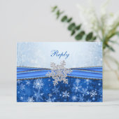 Flocons de neige blancs, argentés, bleus RSVP (Debout devant)