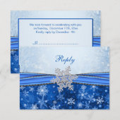 Flocons de neige blancs, argentés, bleus RSVP (Devant / Derrière)