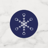 Flocons de neige blancs chic sur confettis de tabl (Petit recto)
