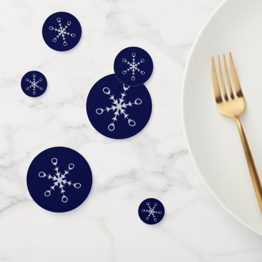 Flocons de neige blancs chic sur confettis de tabl (Groupe)
