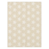 Flocons de neige blancs sur la nappe beige de Noël (Devant)