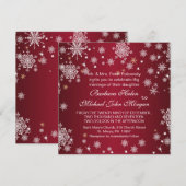 Flocons de neige blancs sur le faire-part de (Devant / Derrière)