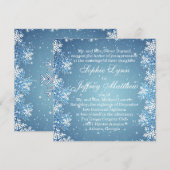 Flocons de neige blancs sur le faire-part de (Devant / Derrière)