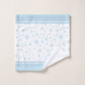 Flocons de neige bleu clair modernes sur serviette (Gant de toilette)