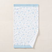 Flocons de neige bleu clair sur ensemble de servie (Serviette à main)