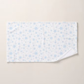 Flocons de neige bleu clair sur fond blanc (Serviette à main)